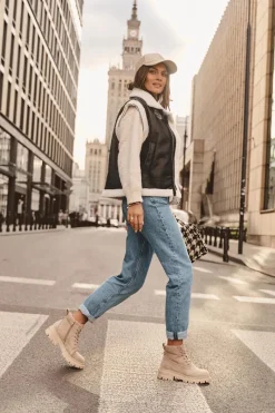 Damskie Trapery|Botki Sznurowane>Boto Zamszowe Trapery Botki Ocieplane Beżowe Alden