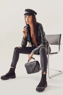 Clearance Boto Zamszowe Trapery Na Platformie Czarne Here I Am