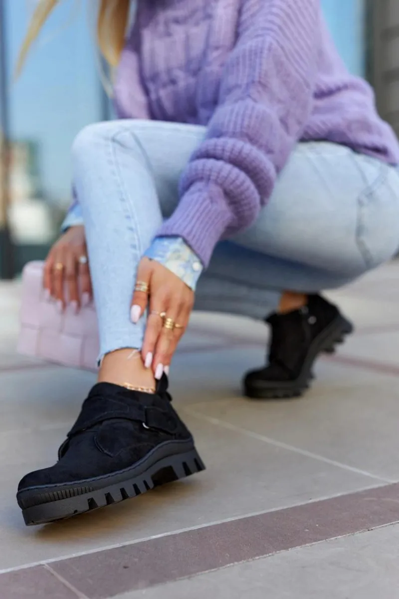 Discount Zamszowe Wiosenne Botki Trapery Na Suwak Czarne Remgate Damskie Botki Wiosenne|Damskie Trapery