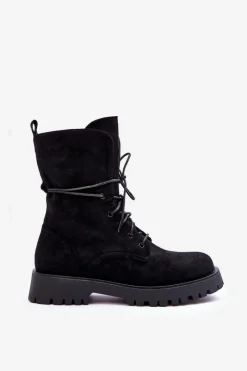 Botki Sznurowane|Czarne Botki><noscript><img width=