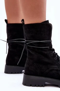 Botki Sznurowane|Czarne Botki><noscript><img width=