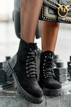 Best Boto Zamszowe Workery Botki Ocieplane Czarne Atuna