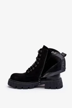 Best Boto Zamszowe Workery Botki Ocieplane Czarne Atuna