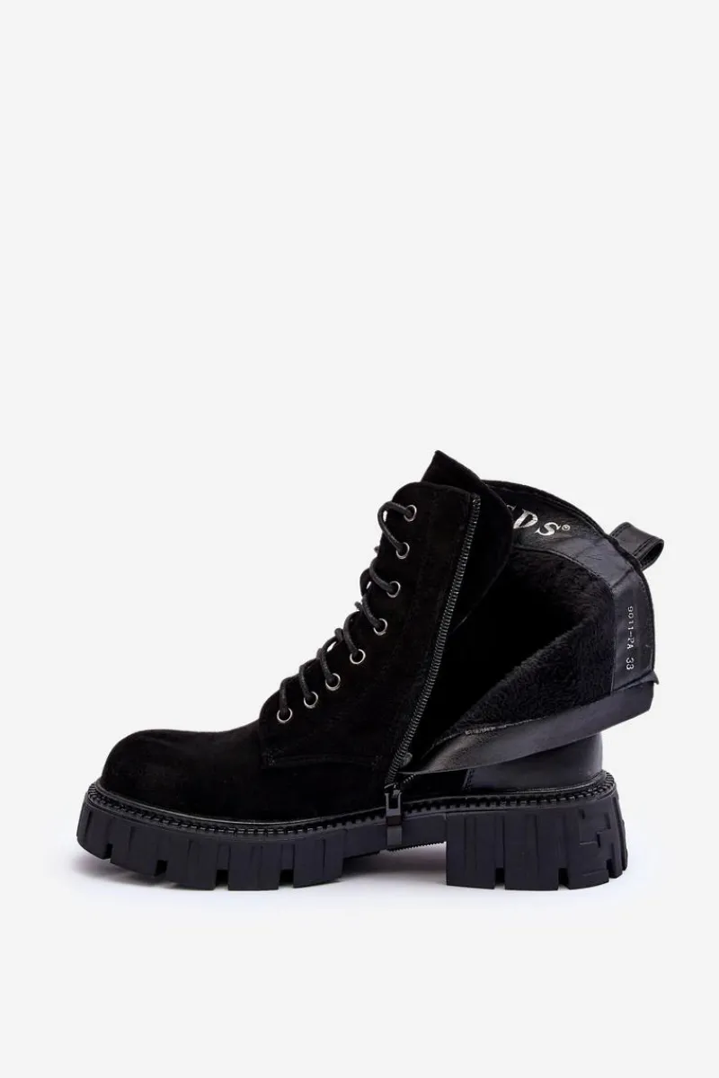 Best Boto Zamszowe Workery Botki Ocieplane Czarne Atuna