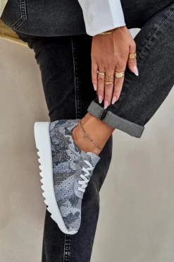 Buty Sportowe Na Platformie|Sneakersy Damskie></noscript>Damskie buty S.Barski Zamszowe Wzorzyste Buty Sportowe Na Platformie Z Brokatem D&A LR51-635 e Niebieski
