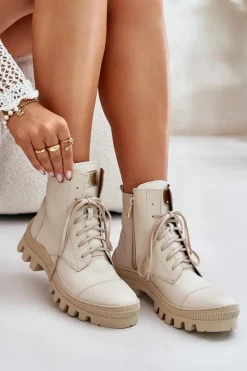 Damskie Trapery|Brązowe I Beżowe Botki><noscript><img width=