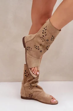 Sandały Z Cholewką|Sandały Płaskie><noscript><img width=