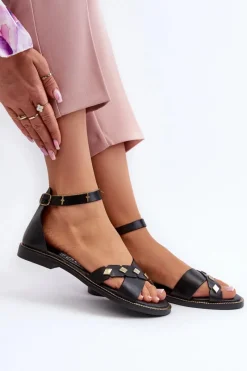 Sandały Płaskie><noscript><img width=