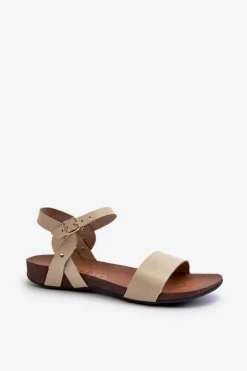 Sandały Płaskie><noscript><img width=