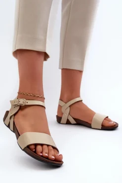 Sandały Płaskie><noscript><img width=