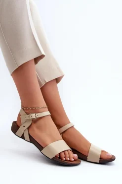 Sandały Płaskie><noscript><img width=