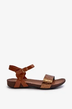 Sandały Płaskie><noscript><img width=