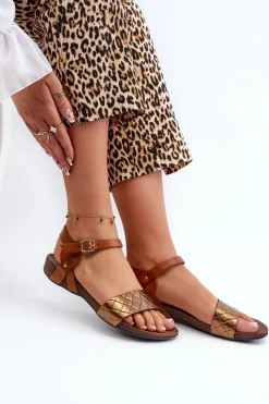 Sandały Płaskie><noscript><img width=