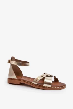 Sandały Płaskie><noscript><img width=