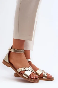 Sandały Płaskie><noscript><img width=