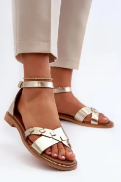 Sandały Płaskie><noscript><img width=