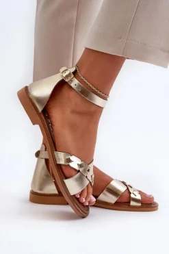 Sandały Płaskie><noscript><img width=