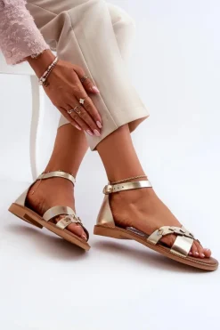 Sandały Płaskie><noscript><img width=