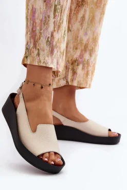 Sandały Płaskie><noscript><img width=