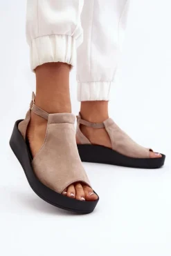 Sandały Płaskie><noscript><img width=