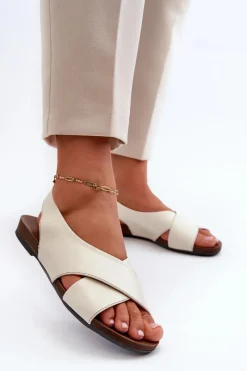 Sandały Płaskie><noscript><img width=