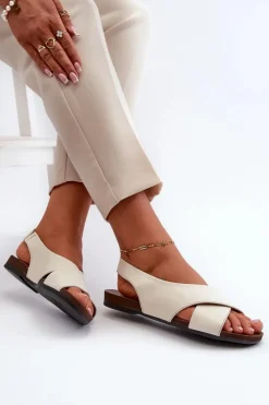 Sandały Płaskie><noscript><img width=