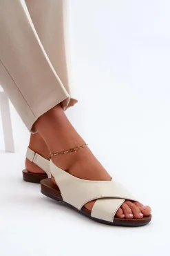 Sandały Płaskie><noscript><img width=