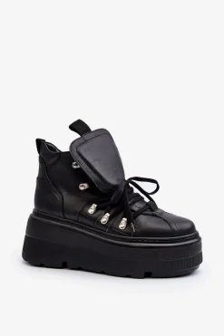 Sale 3416 Skórzane Damskie Buty Sportowe Czarne Damskie Sneakersy Damskie