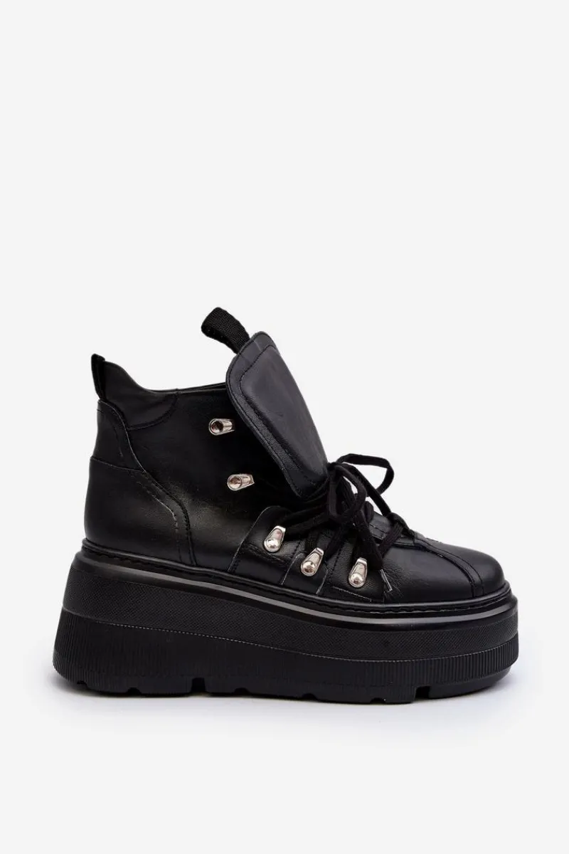 Sale 3416 Skórzane Damskie Buty Sportowe Czarne Damskie Sneakersy Damskie