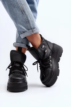 Sale 3416 Skórzane Damskie Buty Sportowe Czarne Damskie Sneakersy Damskie