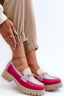 Loafersy Damskie|Mokasyny Płaskie>Zazoo 3475 Skórzane Damskie Mokasyny Beżowe