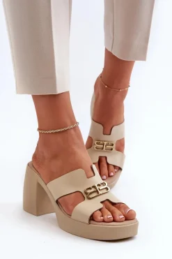 Klapki Na Obcasie|Klapki Damskie Klasyczne><noscript><img width=