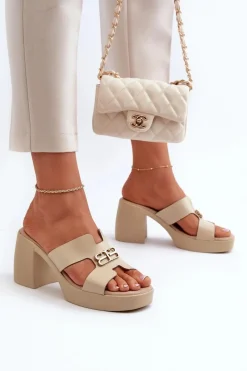 Klapki Na Obcasie|Klapki Damskie Klasyczne><noscript><img width=