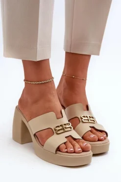 Klapki Na Obcasie|Klapki Damskie Klasyczne><noscript><img width=