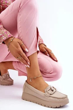 Mokasyny Damskie Skórzane|Mokasyny Na Platformie><noscript><img width=