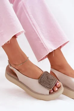 Sandały Płaskie><noscript><img width=