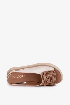 Sandały Płaskie><noscript><img width=