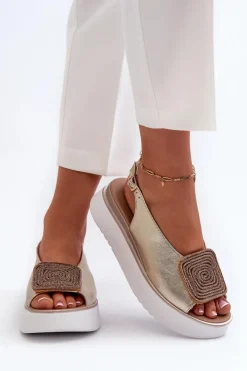 Sandały Płaskie><noscript><img width=