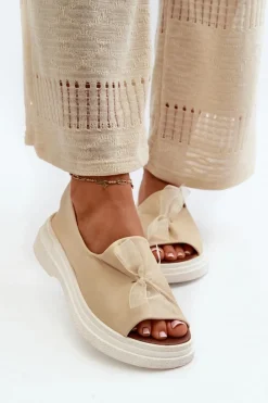 Sandały Płaskie><noscript><img width=