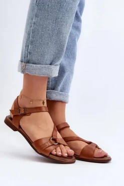 Sandały Płaskie><noscript><img width=