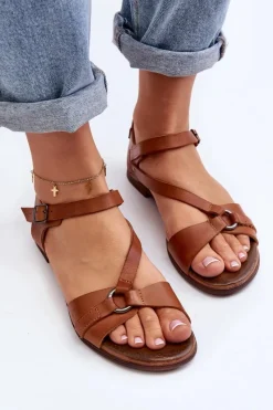 Sandały Płaskie><noscript><img width=