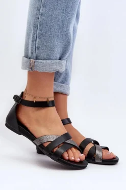 Sandały Płaskie><noscript><img width=