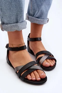 Sandały Płaskie><noscript><img width=