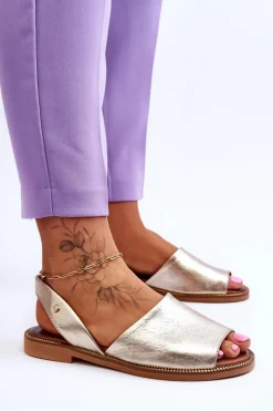 Sandały Płaskie><noscript><img width=