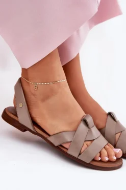 Sandały Płaskie><noscript><img width=