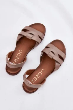 Sandały Płaskie><noscript><img width=