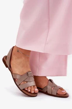 Sandały Płaskie><noscript><img width=