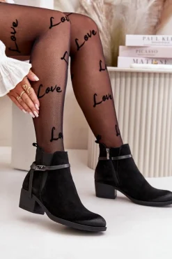 Botki Ocieplane|Botki Skórzane></noscript>Zazoo 60478 Zamszowe Botki Na Obcasie Ocieplane Zapinane Na Zamek Czarne Czarny