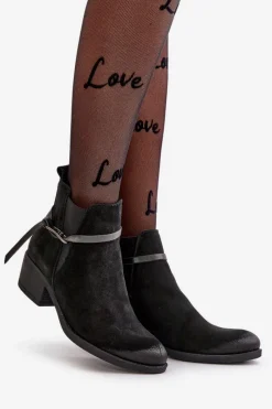 Botki Ocieplane|Botki Skórzane></noscript>Zazoo 60478 Zamszowe Botki Na Obcasie Ocieplane Zapinane Na Zamek Czarne Czarny