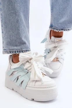 Sneakersy Damskie></noscript>Zazoo 2F-7033 Sneakersy Na Masywnej Platformie e Niebieski